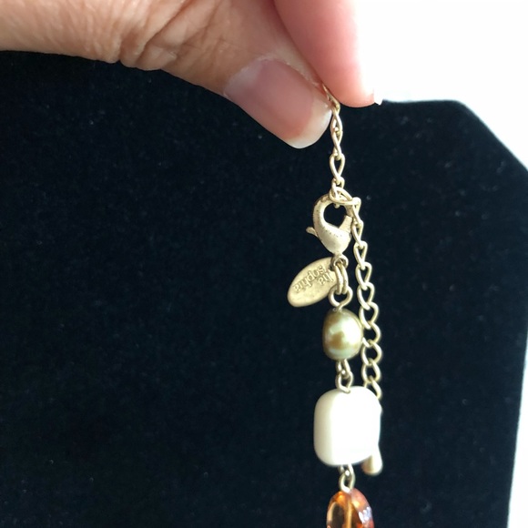 Lia Sophia Gold Tone and Warm Hue Stones Necklace - Picture 3 of 6